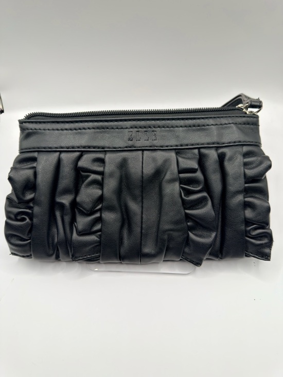 Elle Handbags - Elle Black Ruffle Zip Wristlet Clutch